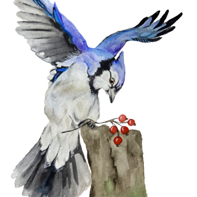 Etiqueta Para Maletas Pajarera azul acuarela (Subido por el creador)