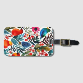 Etiqueta Para Maletas Pájaros florales y coloridos