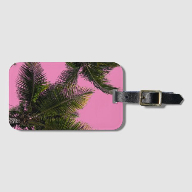 Etiqueta Para Maletas Paleta de equipaje rosa (Anverso horizontal)