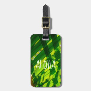 Etiqueta Para Maletas Palm Leaves Plaid, Kapaa, Kauai, Hawaii - Aloha