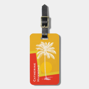 Etiqueta Para Maletas Palm Tree Tropical Sunrise Personalizado Lumaletas