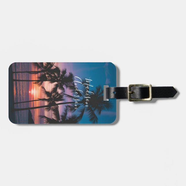 Etiqueta Para Maletas Palm Tremenda Tropical Personalizada (Frente Horizontal)
