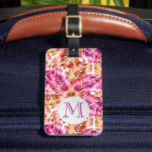 Etiqueta Para Maletas Palm Tropical Elegante Monogramada