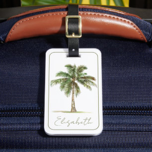 Etiqueta Para Maletas Palmera Costera Personalizada