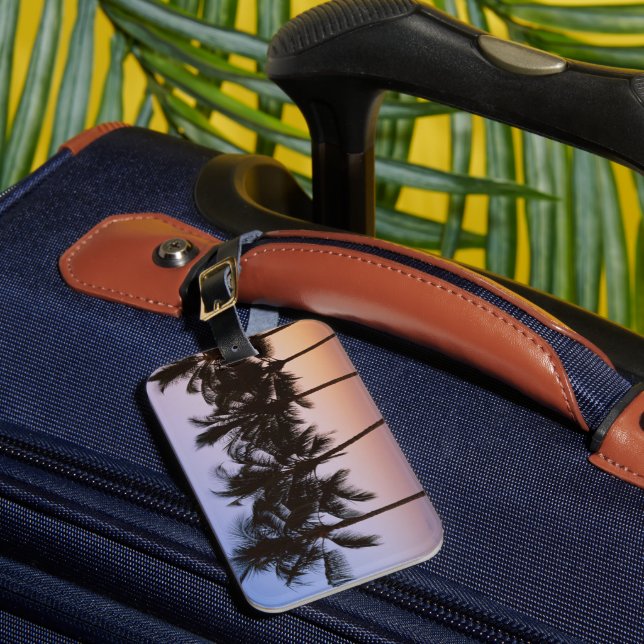 Etiqueta Para Maletas Palmera, mañana (Anverso In situ 1)