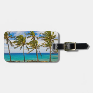 Etiqueta Para Maletas Palmeras de coco (Cocos nucifera) que se mecen