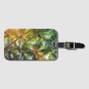 Etiqueta Para Maletas Palmeras del coco en la playa