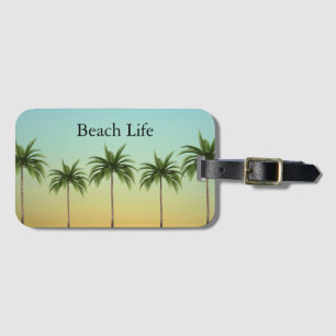 Etiqueta Para Maletas Palmeras en fila, vida en la playa