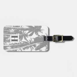 Etiqueta Para Maletas Palmeras en un diseño posterizado