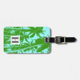 Etiqueta Para Maletas Palmeras en un diseño posterizado