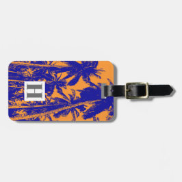 Etiqueta Para Maletas Palmeras en un diseño posterizado