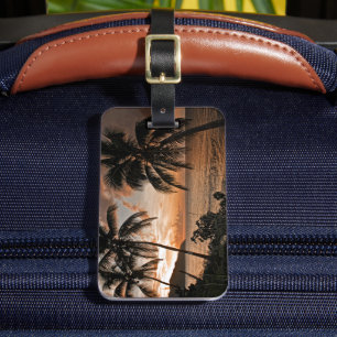 Etiqueta Para Maletas Palmeras Tropical Sunset Beach