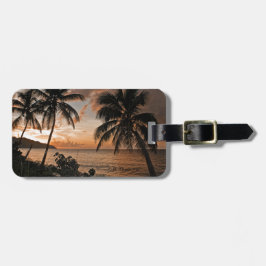 Etiqueta Para Maletas Palmeras Tropical Sunset Beach
