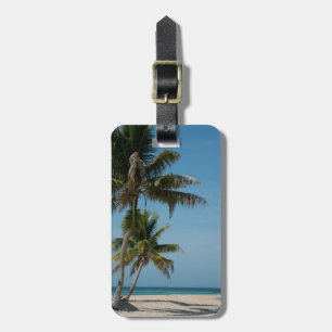 Etiqueta Para Maletas Palmeras y playa de arena blanca