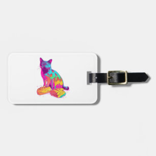 Etiqueta Para Maletas Pan Meowfosis � Gato Divertido y Glitchy Meme