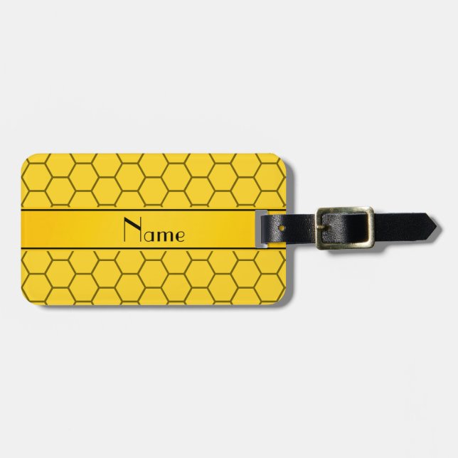 Etiqueta Para Maletas Panal amarillo conocido personalizado (Frente Horizontal)