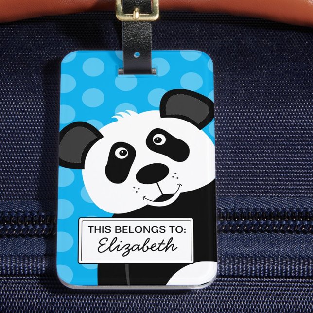 Etiqueta Para Maletas Panda Bear Blue Kids Cute Animal (Subido por el creador)