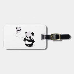 Etiqueta Para Maletas Panda con el globo