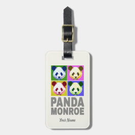 Etiqueta Para Maletas Panda Monroe Bear retrato de arte pop