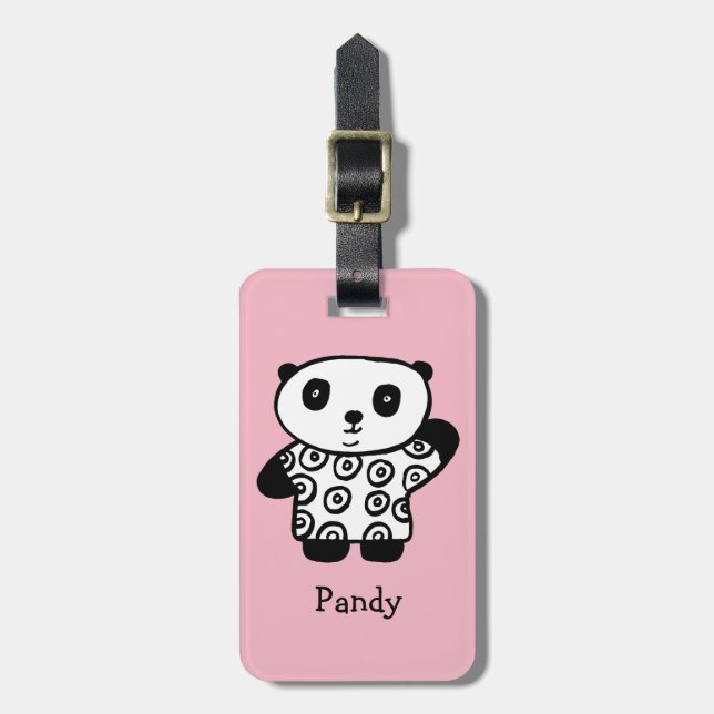Etiqueta Para Maletas Pandy el Panda personalizado (Frente Vertical)