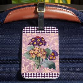 Etiqueta Para Maletas Panel de Flor de Jardín de Harlequin Vintage