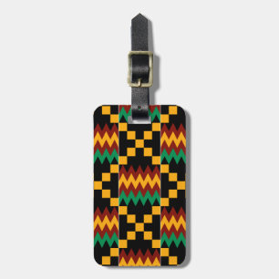 Etiqueta Para Maletas Paño amarillo, verde, rojo, negro de Kente