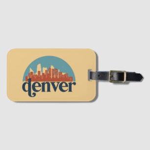 Etiqueta Para Maletas Panorama de la ciudad de Denver Colorado
