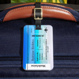 Etiqueta Para Maletas Panorama del Océano Marítimo