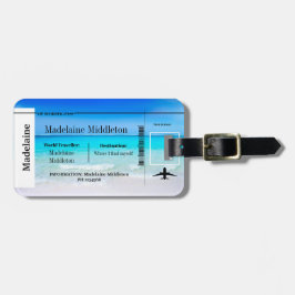 Etiqueta Para Maletas Panorama del Océano Marítimo