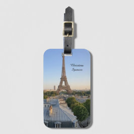 Etiqueta Para Maletas Panorama personalizado de la ciudad de París