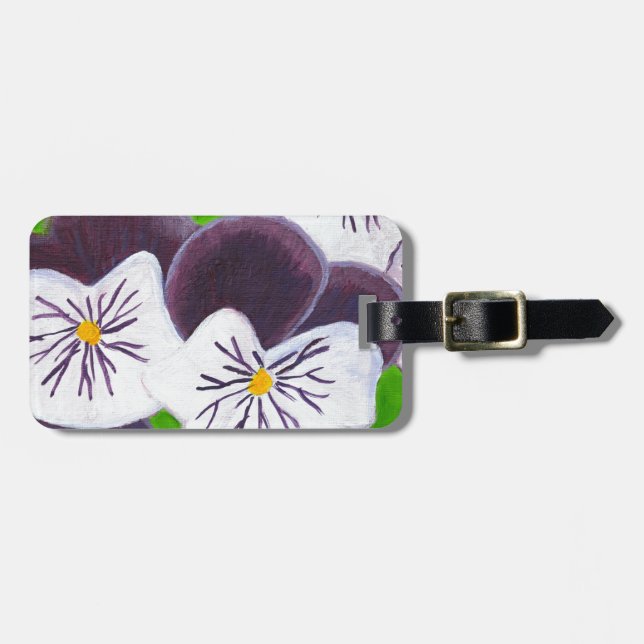 Etiqueta Para Maletas Pansies (Frente Horizontal)