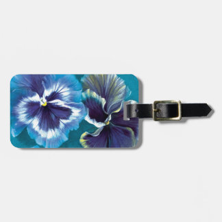 Etiqueta Para Maletas Pansy floral fino arte botánico con nombre de etiq