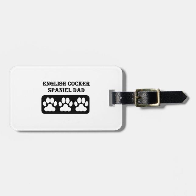 Etiqueta Para Maletas Papá de cocker spaniel del inglés (Frente Horizontal)