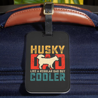 Etiqueta Para Maletas Papá Husky, papá regular elevado a frío gracioso