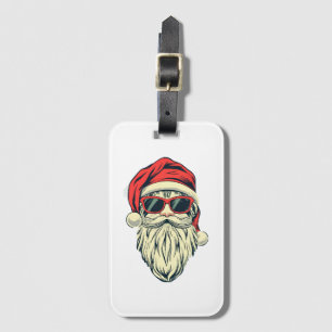 Etiqueta Para Maletas Papá Noel con gafas