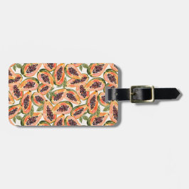 Etiqueta Para Maletas Papaya Fruit Watercolor