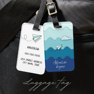 Etiqueta Para Maletas Paper airplane   Adventure begins 