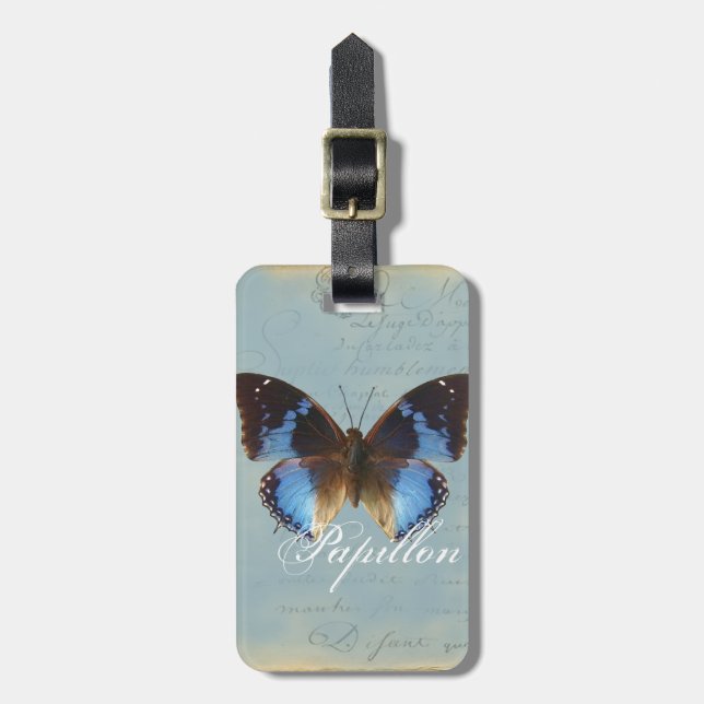 Etiqueta Para Maletas Papillon bleu (Frente Vertical)