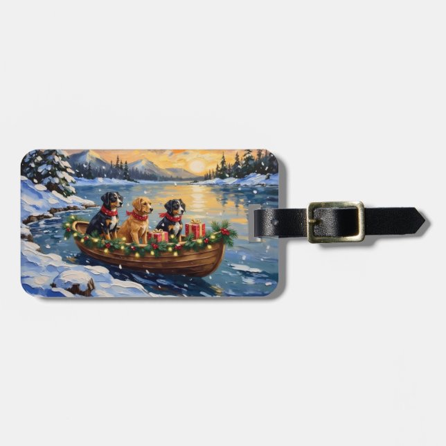 Etiqueta Para Maletas Papillon Christmas Boat Holiday (Frente Horizontal)