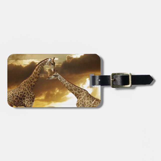 Etiqueta Para Maletas Par de jirafas (Frente Horizontal)