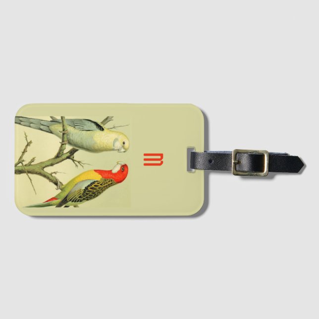 Etiqueta Para Maletas Paracaídas de época - monogramado (Anverso horizontal)