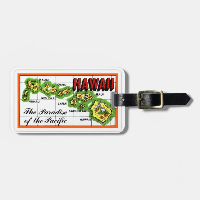 Etiqueta Para Maletas Paraíso de Hawái  (Frente Horizontal)