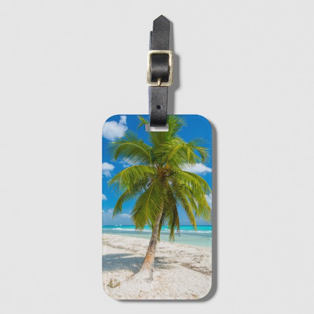 Etiqueta Para Maletas Paraíso de palmeras (Anverso vertical)