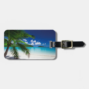 Etiqueta Para Maletas Paraíso tropical clásico de la playa de la isla