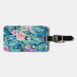 Etiqueta Para Maletas Paraíso tropical de la marina de guerra floral