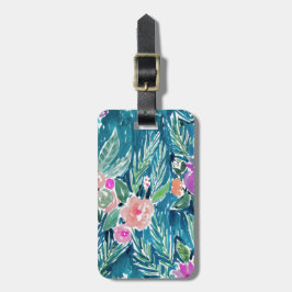 Etiqueta Para Maletas Paraíso tropical de la marina de guerra floral