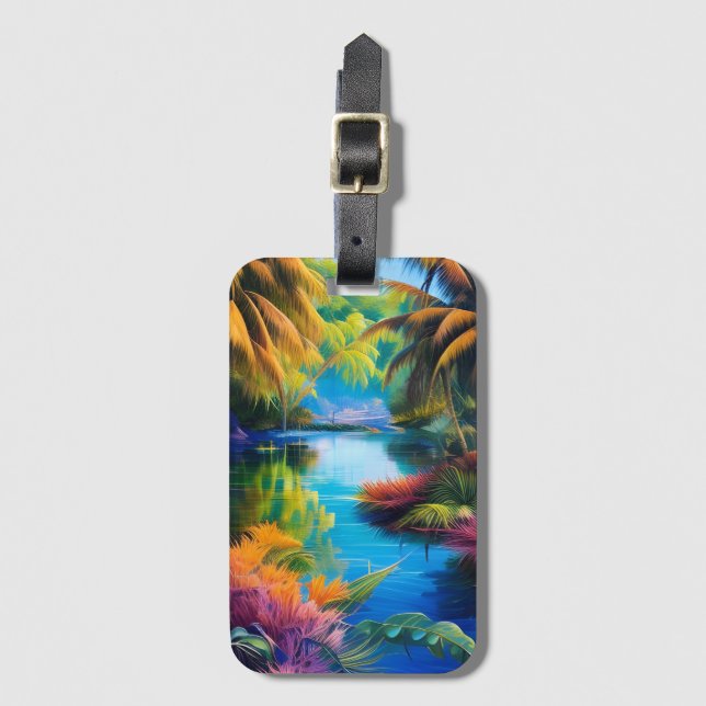 Etiqueta Para Maletas Paraíso tropical II (Anverso vertical)