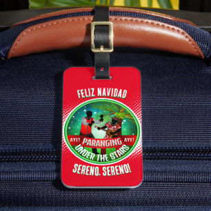 Etiqueta Para Maletas Parang Sereno Feliz Navidad en ROJO