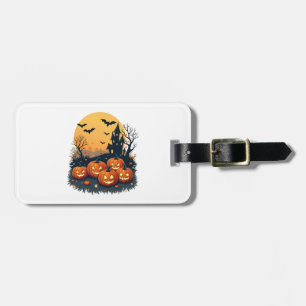 Etiqueta Para Maletas Parche de Calabaza Espeluznante � Camiseta Retro d