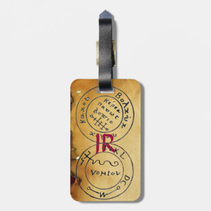 ETIQUETA PARA MALETAS PARCHE DE MAPAS DE TRATAMIENTO DE TALISMAN ANTIGUO